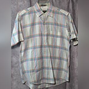 Vintage Colours Alexander Julian Shirt Mens Medium Pastel Plaid Button Down 90s
